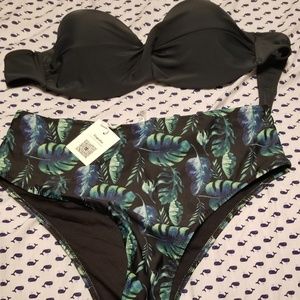 Cupshe high rise palm print bikini xxl